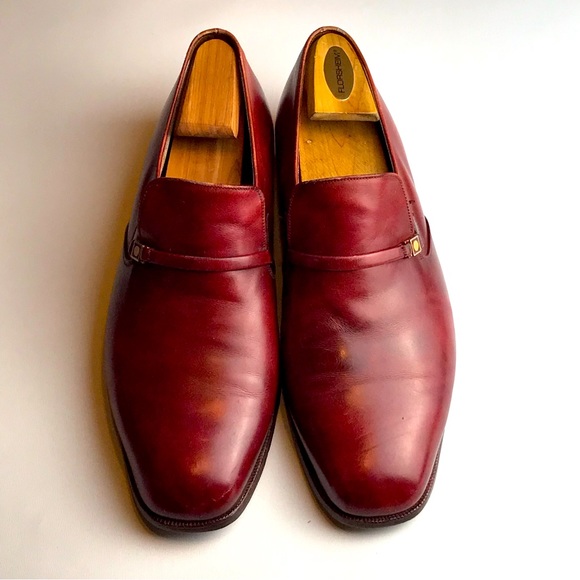 Bally Switzerland Men's Harald Loafer Leather Burgundy Sz 10.5D Vtg - Picture 1 of 5